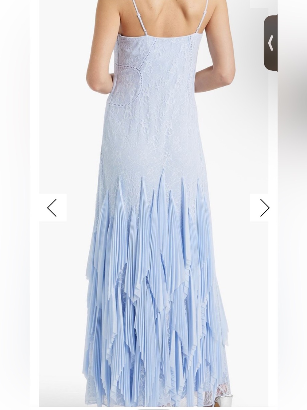 Simkai Gertrude Pleated Chiffon and Lace Gown - Picture 3 of 10